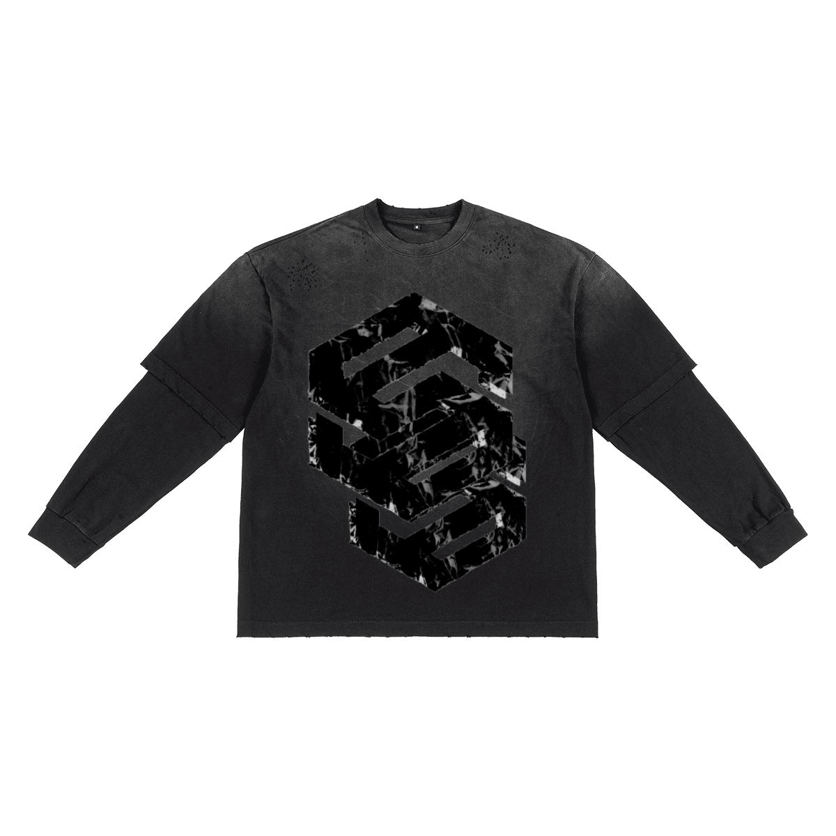 Unisex Vintage Washed Double-Gauze Oversized Long-Sleeve T-Shirt