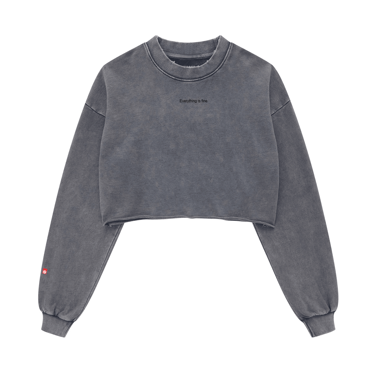 Cropped Oversized Washed Sweatshirt with Premium Cotton