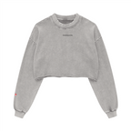 Cropped Oversized Washed Sweatshirt with Premium Cotton