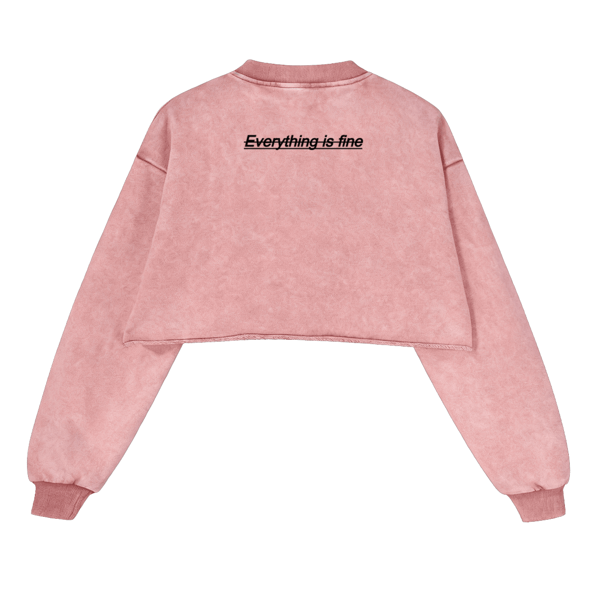 Cropped Oversized Washed Sweatshirt with Distressed Raw-Edge Style