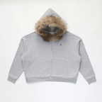Unisex Fur-Trim Zip-Up Hoodie（400GSM）