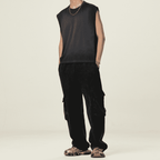 Unisex Cropped Boxy Washed Gradient Pure Cotton Tank Top (230 gsm)