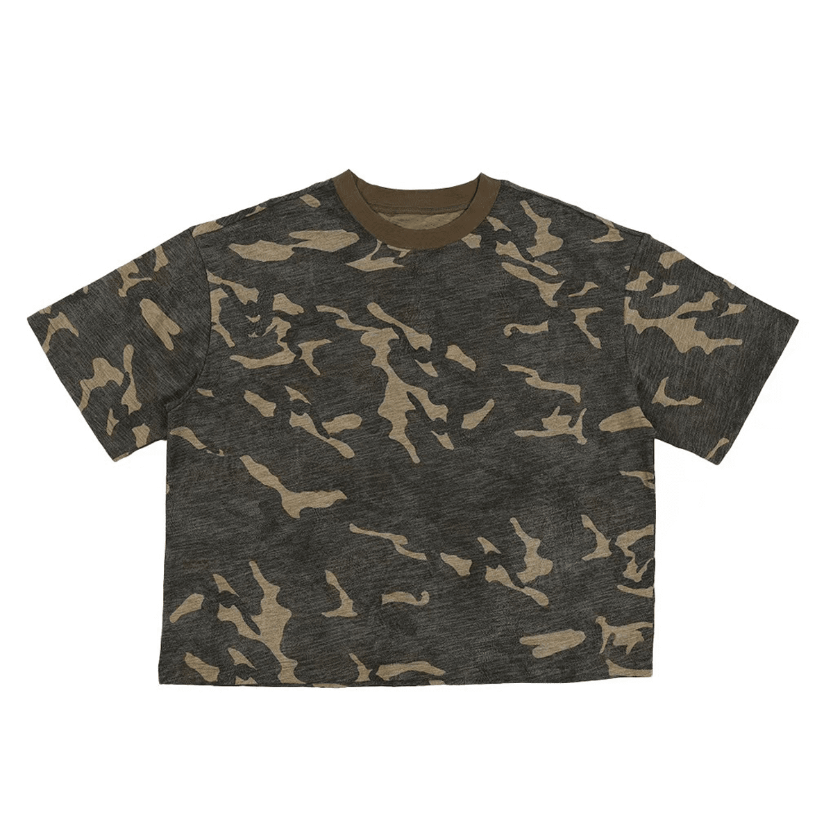 Unisex Camo Cropped Oversized T-shirt (260GSM)