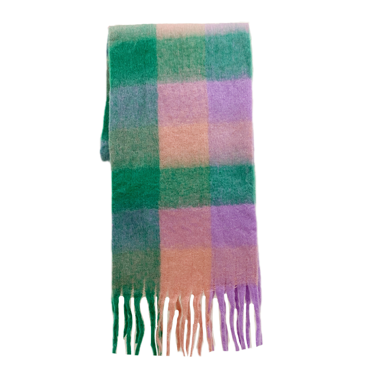 Imitation Cashmere Tassel Rainbow Scarf