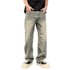 Unisex Jacquard All-over Letter Jeans