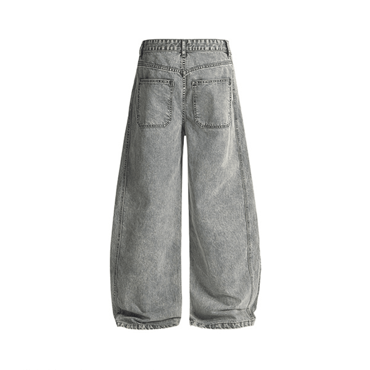 Unisex Washed Curved Blade Denim Jeans