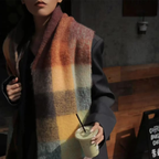 Imitation Cashmere Tassel Rainbow Scarf