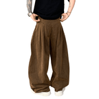 Loose-Fit Brown Washed Curved Denim Jeans for Relaxed Style