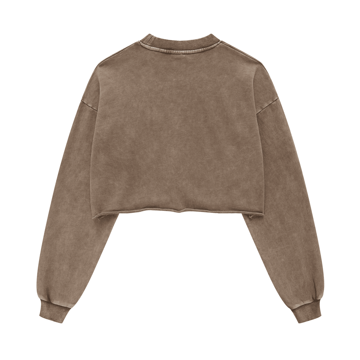 Cropped Oversized Washed Sweatshirt with Premium Cotton