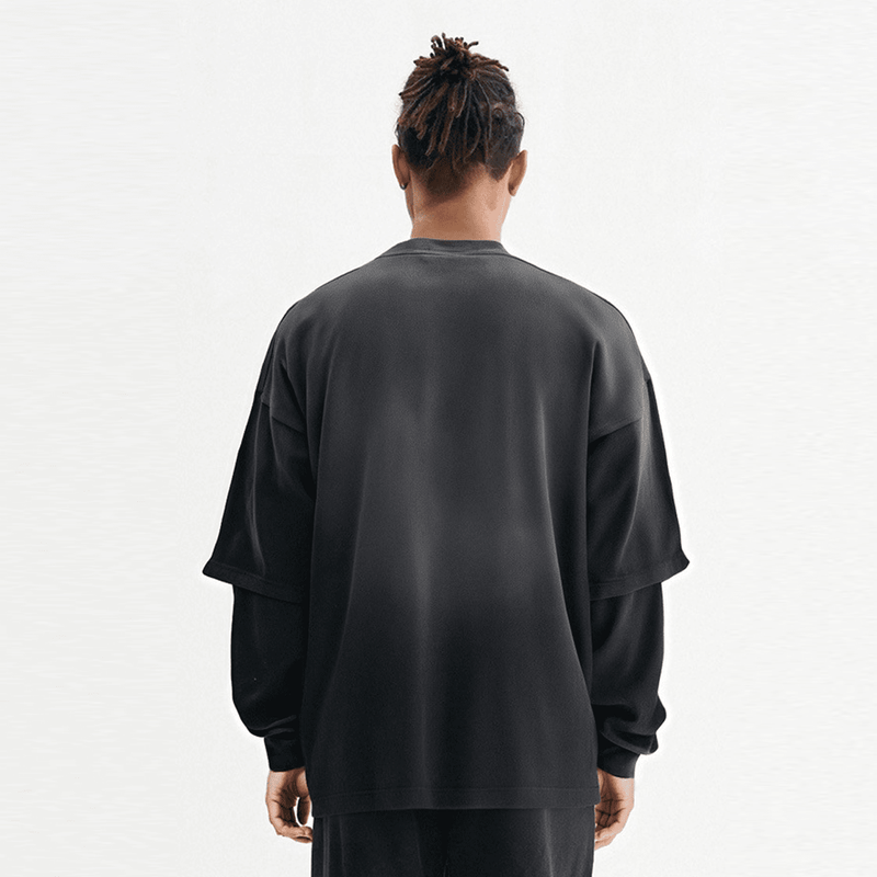 Unisex Washed Vintage Double-gauze Long-sleeve T-shirt（280GSM）