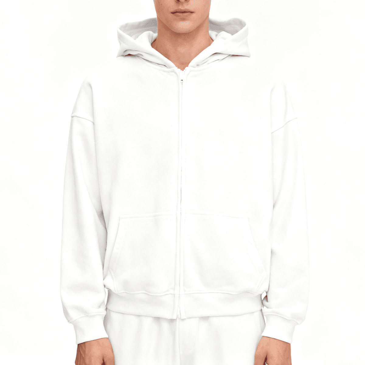 Unisex Cropped Oversized Zip-up Hoodie (460 GSM)