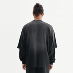 Unisex Vintage Washed Double-Gauze Oversized Long-Sleeve T-Shirt