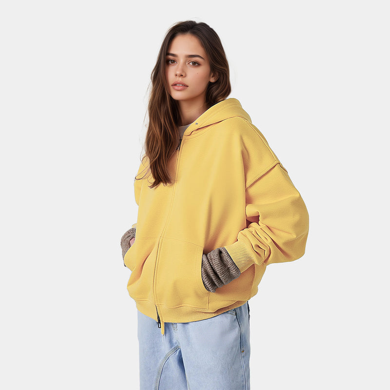 Unisex Cropped Double-Zip Hoodie (460 GSM)