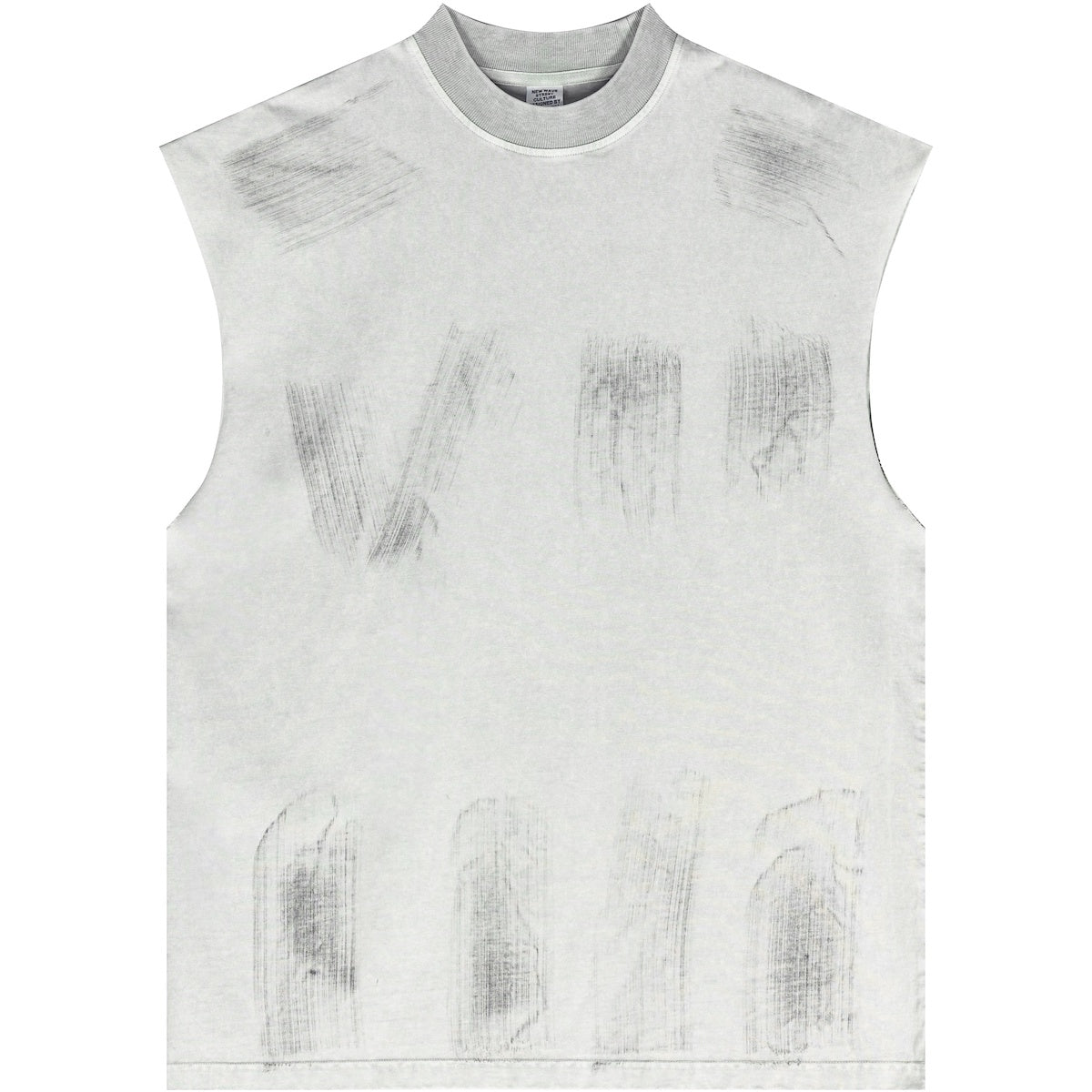 Distressed High Street Round Neck Sleeveless