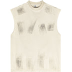Distressed High Street Round Neck Sleeveless