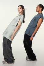 Distressed High Street Round Neck Sleeveless