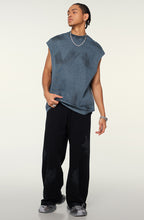 Distressed High Street Round Neck Sleeveless