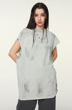 Distressed High Street Round Neck Sleeveless