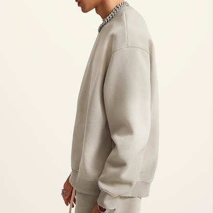 Round Neck Washed Distressed Ombre Heavyweight Sweatshirt(440GSM)
