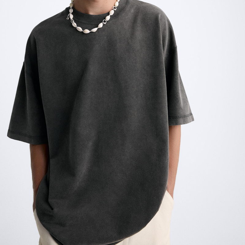 285GSM Unisex Washed Oversized Short Sleeve T-Shirt