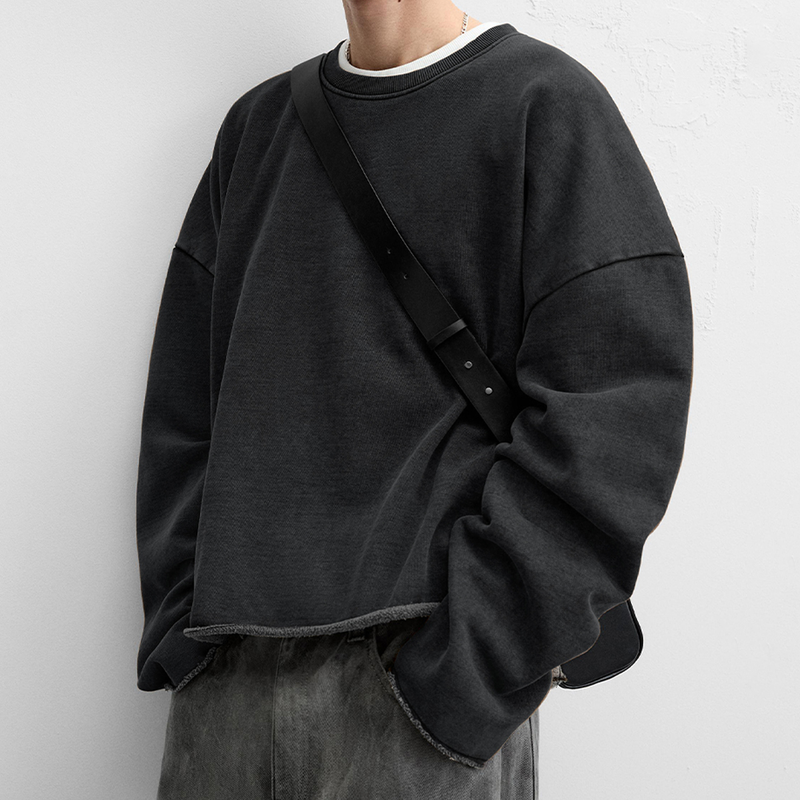 440GSM Unisex Washed Cropped Sweatshirt