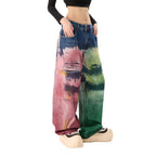 Unisex Color Splatter Wide-leg Straight Jeans