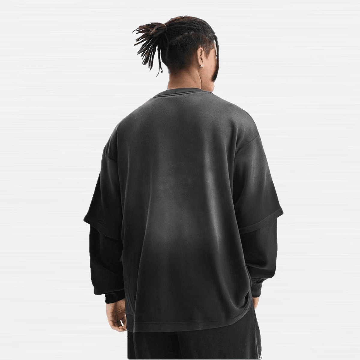 Unisex Vintage Washed Double-Gauze Oversized Long-Sleeve T-Shirt