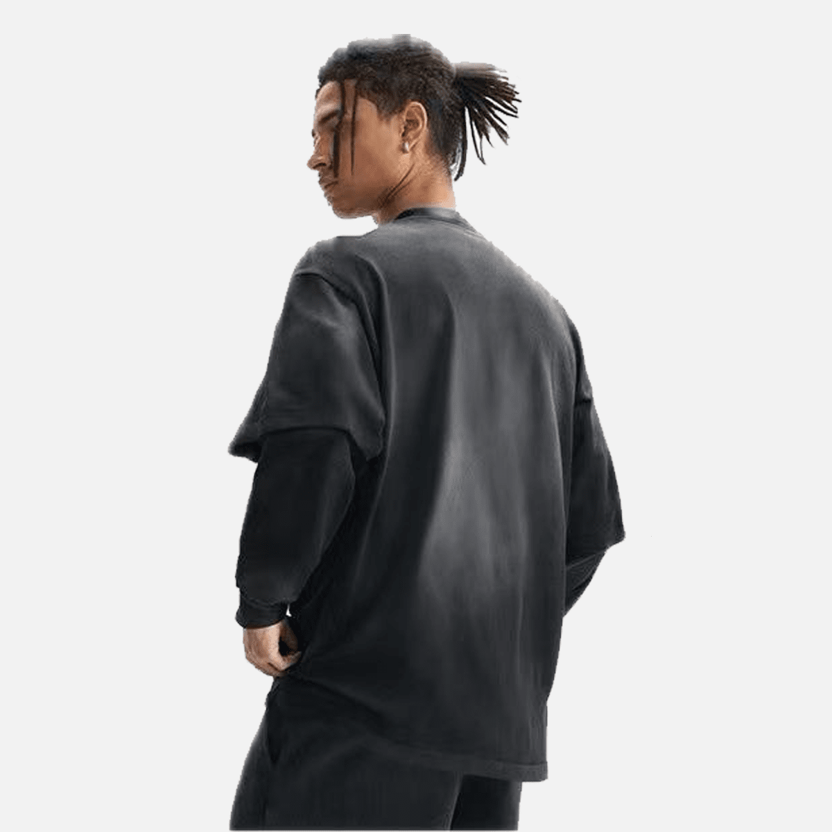 Unisex Vintage Washed Double-Gauze Oversized Long-Sleeve T-Shirt