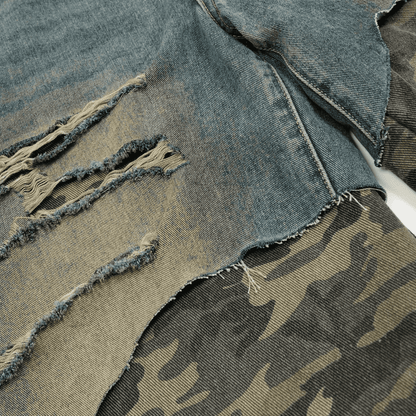 Unisex Camouflage Denim Shorts