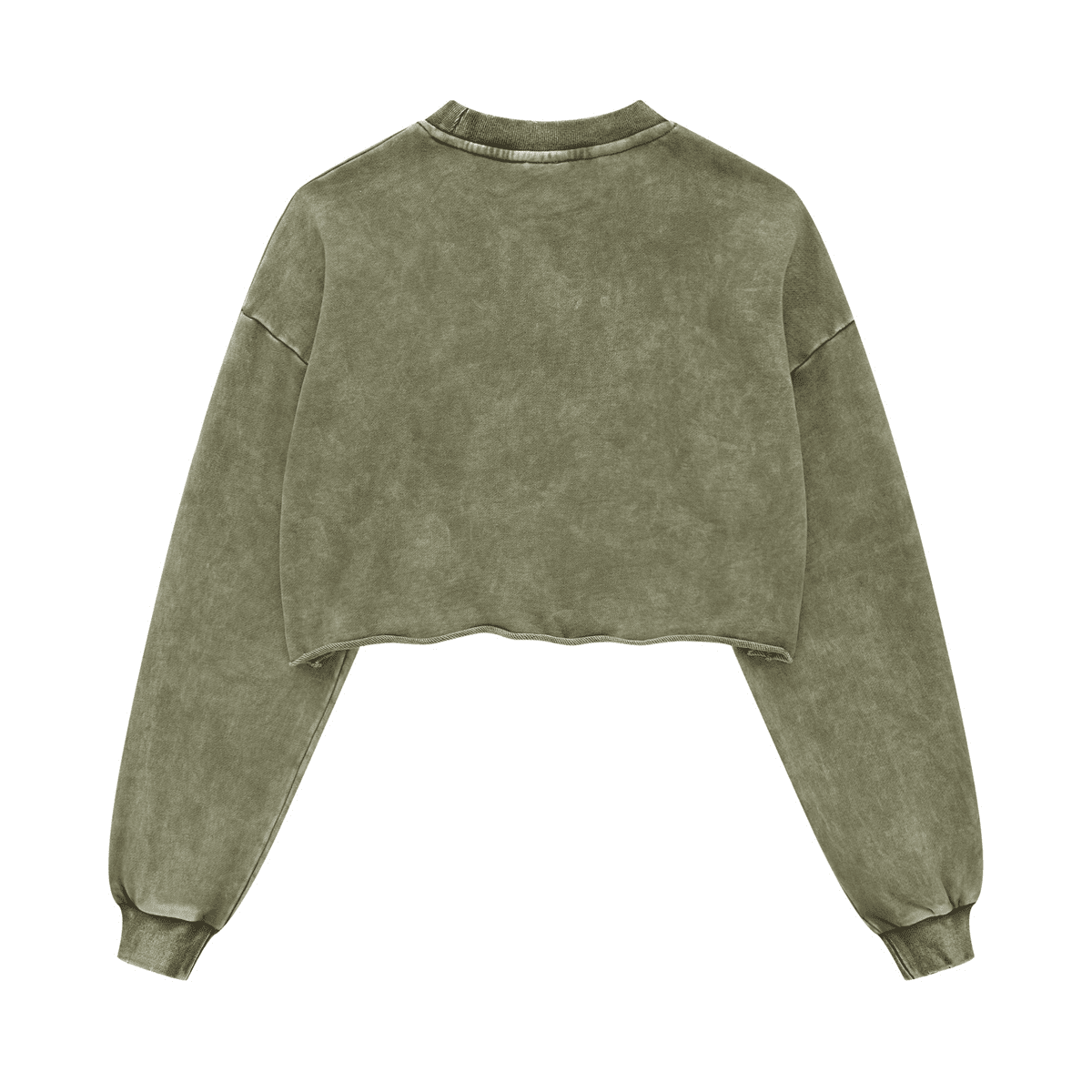 Cropped Oversized Washed Sweatshirt with Premium Cotton