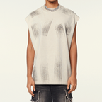 Distressed High Street Round Neck Sleeveless