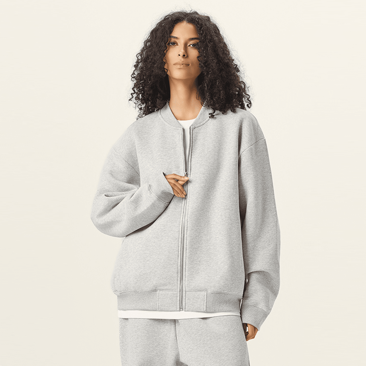 Unisex Fleece Zip-Up Baseball Jacket（360GSM）