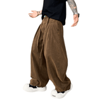 Loose-Fit Brown Washed Curved Denim Jeans for Relaxed Style