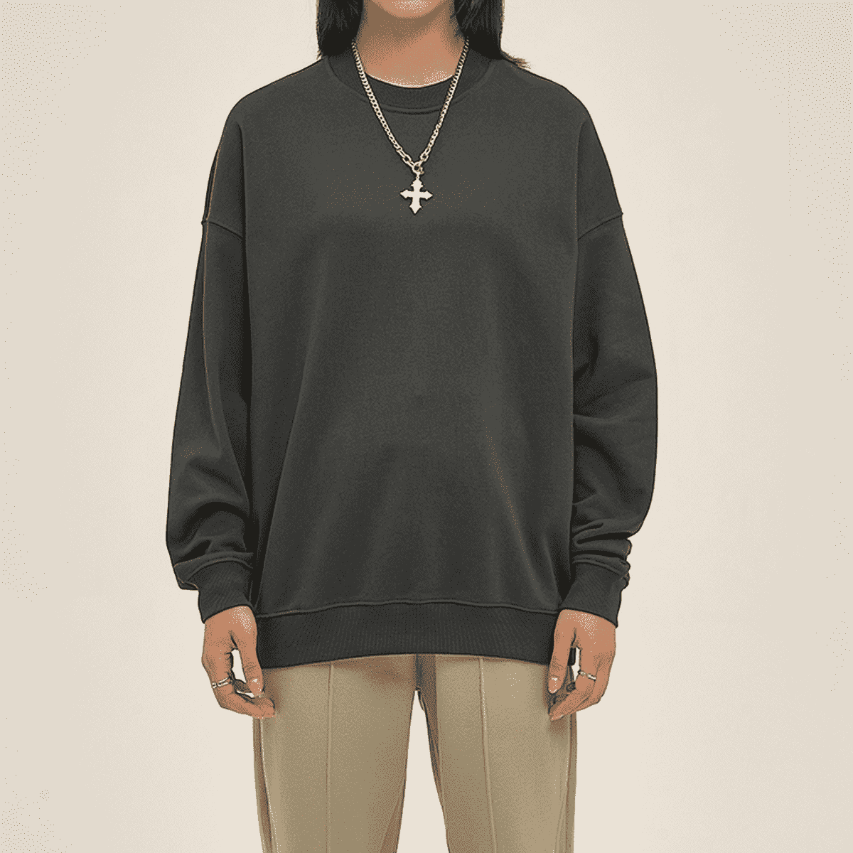 Unisex 100% Cotton Lightweight Oversize Crewneck Sweatshirt (290 GSM)
