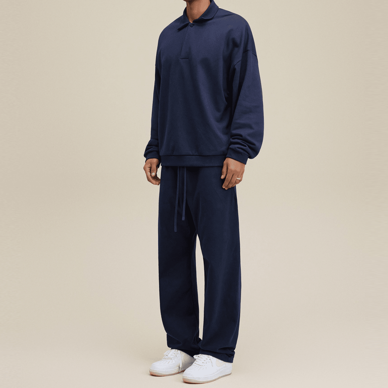 Men’s Half-Placket Polo Collar Sweatshirt