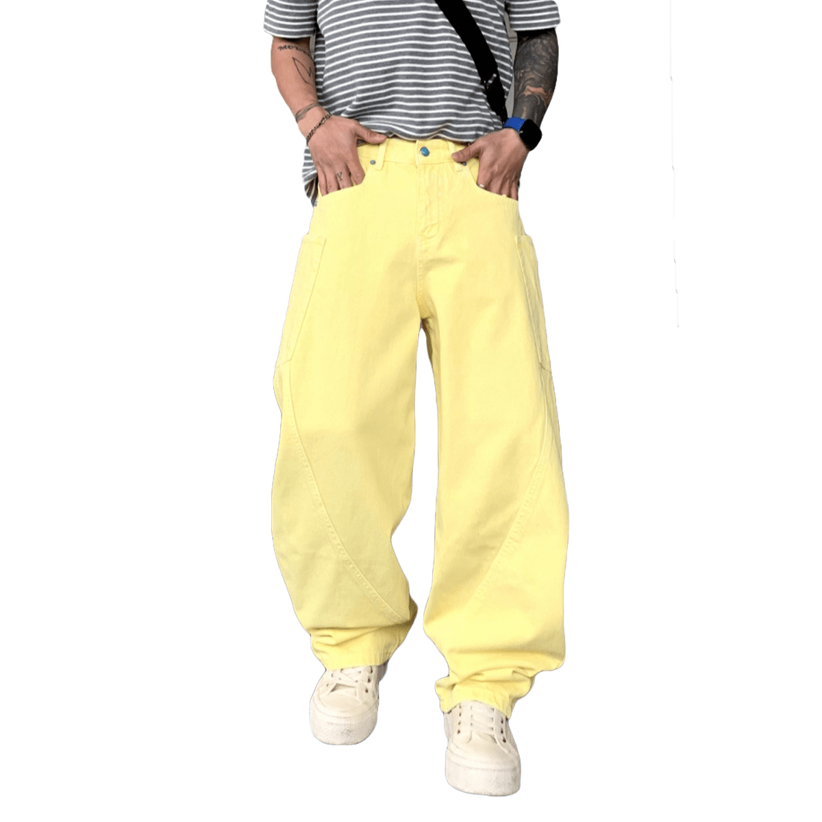 Unisex Loose Fit Straight-Leg Jeans with Vintage Washed Finish