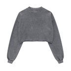 Cropped Oversized Washed Sweatshirt with Premium Cotton