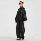 Unisex Brushed Stand-collar Zip-up Jacket