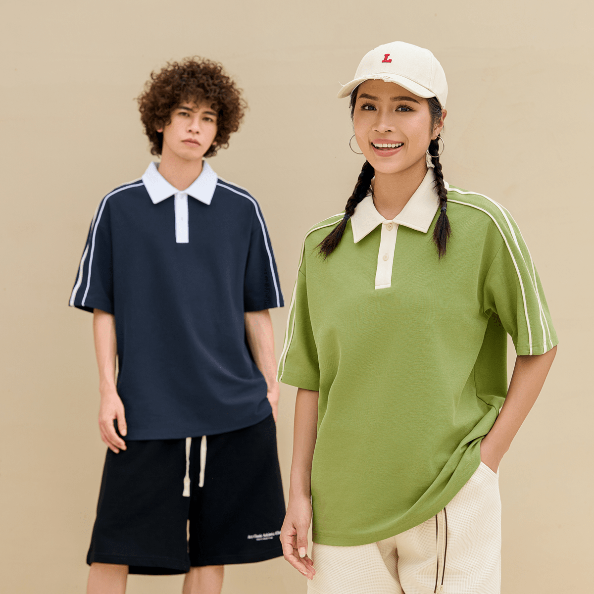 Unisex Contrast Collar Short-Sleeve Polo Shirt（240GSM）