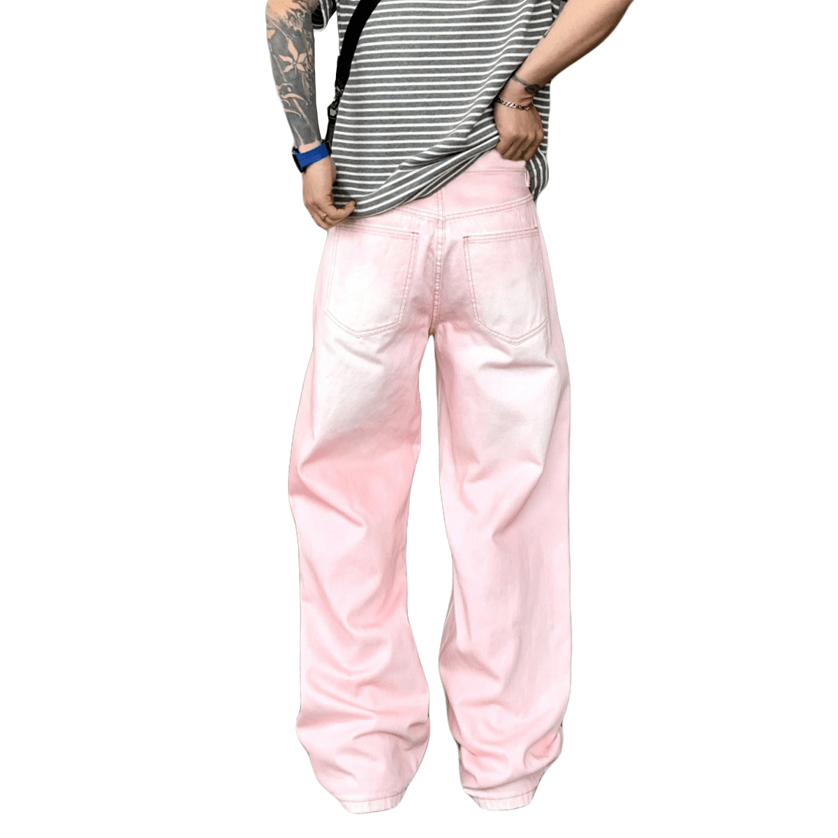 Loose-Fit Straight-Leg Washed Denim Jeans for Comfort