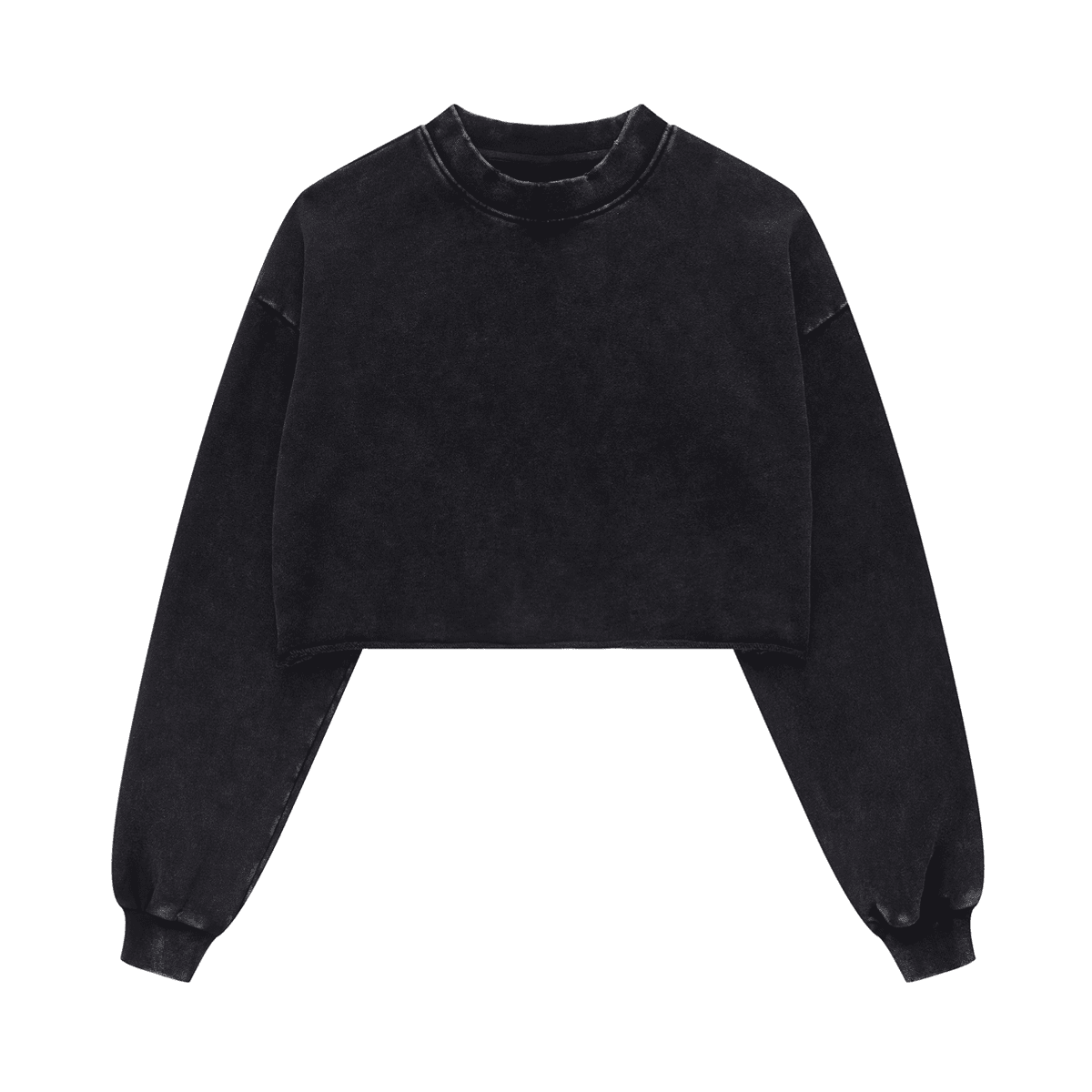 Cropped Oversized Washed Sweatshirt with Premium Cotton