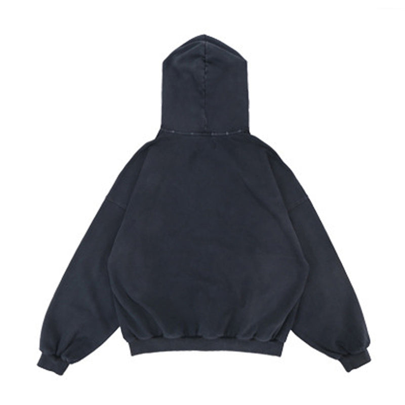 Reverse Pocket Design Distressed Hoodie(440GSM)