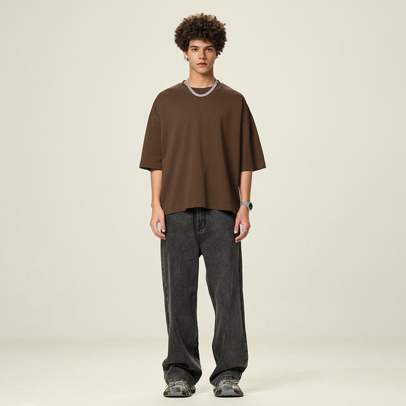 Unisex Cropped Loose T-shirt(280GSM)