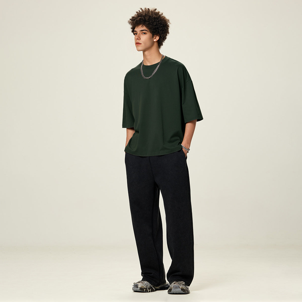 Unisex Cropped Loose T-shirt(280GSM)