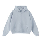 Unisex Cropped Double-Zip Hoodie