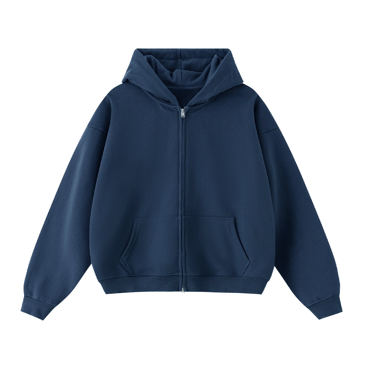 Unisex Cropped Double-Zip Hoodie