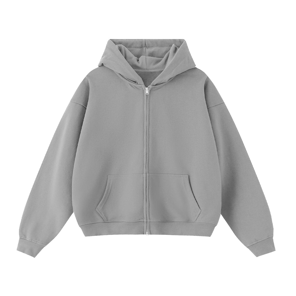 Unisex Cropped Double-Zip Hoodie