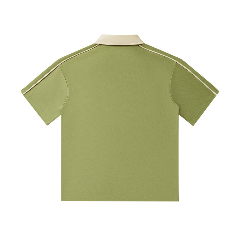 unisex polo shirt with contrast collar