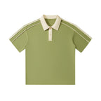 unisex polo shirt with contrast collar