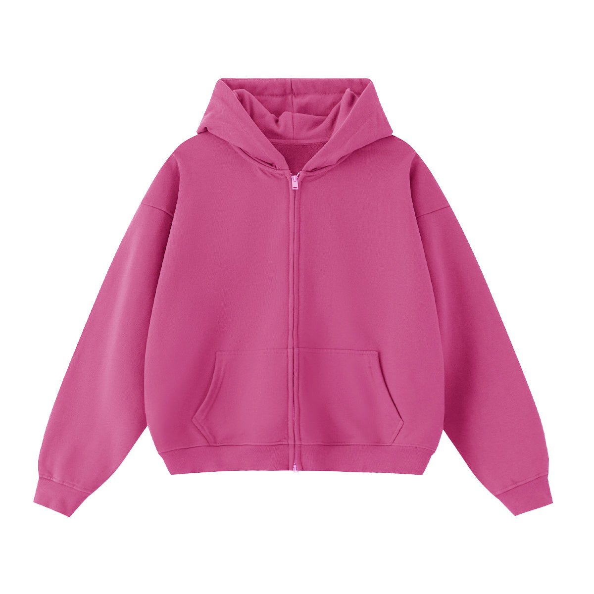 Unisex Cropped Double-Zip Hoodie